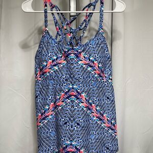 Tropical Ocean Blue Mix Comfortable Tankini Top